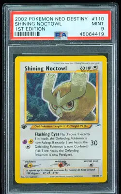 2002 Shining Noctowl #110 1st Edition PSA 9 Pokemon Card - Image 1
