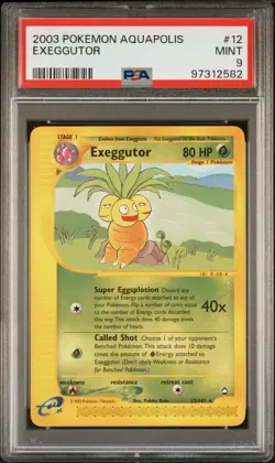 PSA 9 Mint Exeggutor Rare E-Series Aquapolis 12/147 WOTC Pokemon Card - Image 1