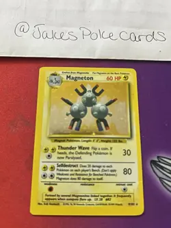 Pokemon TCG Magneton Base Set Holo Unlimited Rare Card 9/102 WOTC LP - Image 1
