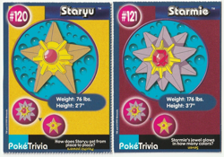 Staryu, Starmie, Evolution Set, Pokemon Poketrivia Movie Cards Burger King 1999 - Image 1