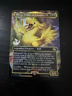 Choco, Seeker of Paradise Borderless Chocobo Track Foil Final Fantasy MTG NM - Image 2