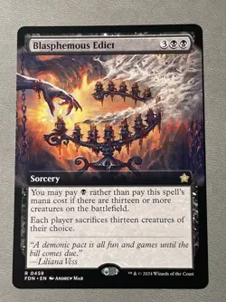 [1x] Blasphemous Edict - Extended Art Near Mint, English Foundations Singles MTG - Image 1