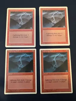 MTG - Magic The Gathering - Lightning Bolt X 4 - 3rd & 4th Ed. - LP/EX-NP/NM! - Image 1