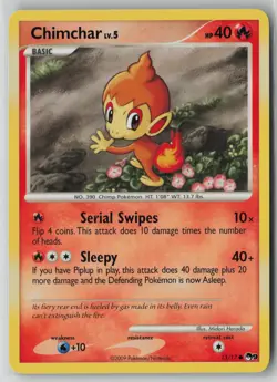 Chimchar 13/17 Pokemon TCG POP Series 9 Common Lightly Played Card (LP) 1 - Image 1