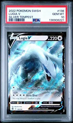 2022 POKEMON SWORD & SHIELD SILVER TEMPEST #138 LUGIA V PSA 10 - Image 1