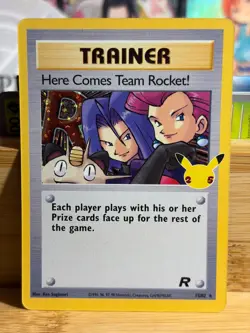 HERE COMES TEAM ROCKET! 15/82 Celebrations Holo Pokemon 25th Anniversary TCG NM - Image 1