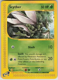 Pokemon Scyther (106) Common Aquapolis 106/147 LP - Image 1