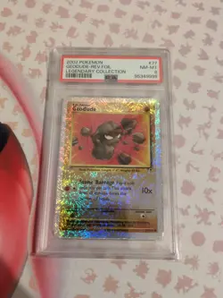 2002 Pokemon Legendary Collection Geodude Reverse Holo #77 PSA 8 - Image 2
