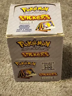 1999 Artbox Pokemon Series 1 Sticker Box - 30 Packs Sealed / Box Opened/damage 601139116206 - Image 1