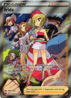 Pokemon TCG Crown Zenith Irida GG63/GG70 Full Art Holo Rare NM - Image 1
