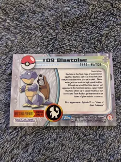 1999 Topps Pokemon Animation Blastoise #09 Blue Label Non Holo - Image 2