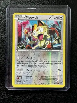 Meowth - 88/114 - Steam Siege Reverse Holo Common Pokemon - Image 3