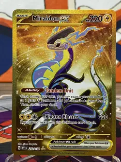 Pokemon TCG Miraidon EX Scarlet & Violet Base Set 253/198 Gold Hyper Rare NM - Image 1