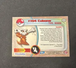 2000 Topps Pokemon TV Animation Edition Series 2 Foil #104 CUBONE - Image 2