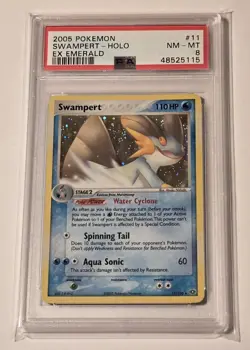 2005 Pokemon EX Emerald Swampert Reverse Holo Rare #11 PSA 8 - Image 1