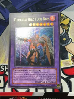 Yugioh Elemental Hero Flare Neos POTD-EN032 1st Edition Ultimate Rare Played - Image 2