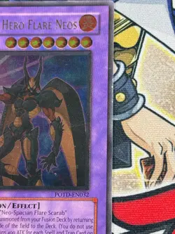 Yugioh Elemental Hero Flare Neos POTD-EN032 1st Edition Ultimate Rare Played - Image 4