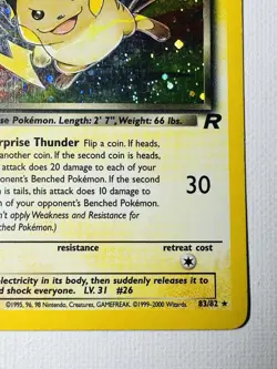 Vintage Pokemon Card Rare Holo DARK RAICHU Team Rocket Set Secret Rare 83/82 - Image 5
