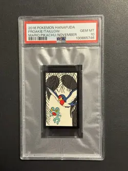 Pokemon Froakie & Taillow November Hanafuda Card Mario Pikachu - PSA 10 Gem Mint - Image 1