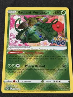 Radiant Venusaur 004/078 Pokemon GO Holo Pokemon Card - Image 1
