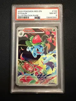PSA 8 Pokemon TCG Mega Evolution Ivysaur Card 134/132 - Image 1