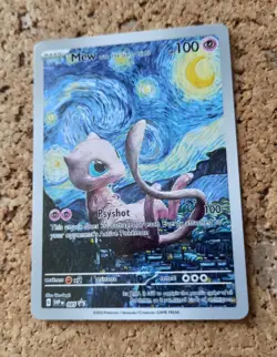 Mew Pokemon Van Gogh Pikachu Carte Card Fait Main Artisanale Art No Holo Mint - Image 1
