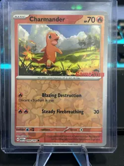 Pokemon Charmander 151 Scarlet & Violet Exclusive Promo Card 004/165 GameStop - Image 1