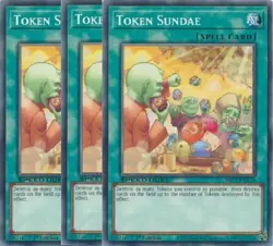 Yugioh - Token Sundae x 3 - 1st Edition - NM - Free Holographic Card - Image 1