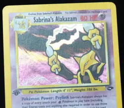 1st Edition Sabrina's Alakazam 16/132 NM Gym Pokemon Card, Swirl! - Image 5