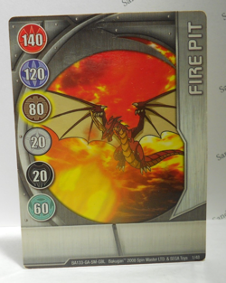 Bakugan Card - Fire Pit - Silver Gate Card - BA133 - 1/48 - 2008 - Image 1