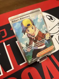 Pokemon TCG Destined Rivals Ethan's Adventure Trainer Card 221/182 Ultra Rare - Image 2