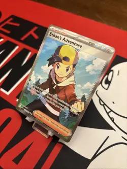 Pokemon TCG Destined Rivals Ethan's Adventure Trainer Card 221/182 Ultra Rare - Image 3