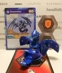 Bakugan Serpenteze Battle Planet Blue Aquos B300 - Serpenteze Card - 2 Bakucores - Image 1