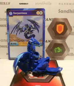 Bakugan Serpenteze Battle Planet Blue Aquos B300 - Serpenteze Card - 2 Bakucores - Image 2
