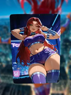 Starfire Justice League Anime Waifu Sexy Goddess Doujin Lewd Hentai Card - Image 1
