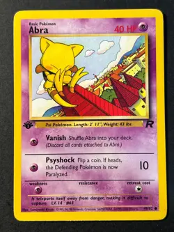 Abra 49/82 1st Edition Team Rocket - Pokemon Card WOTC - Near Mint - Image 1