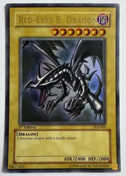Yu-Gi-Oh! RED-EYES BLACK DRAGON - SDJ-001 - Ultra Rare 1st Edition - NM - Image 1