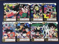Lot of 8 Dragon Ball Z 1995 LR Holo Cards Set Japan BANDAI Vintage Complete - Image 1
