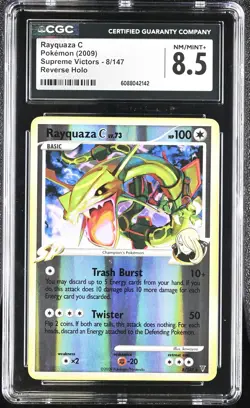 CGC 8.5 Rayquaza C 2009 Supreme Victors 8/147 Reverse Holo Pokemon Card - Image 1