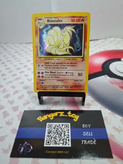 Pokemon TCG Ninetales Base Set 2 Holo Unlimited Rare Card 13/130 LP - Image 1