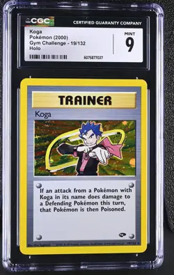 CGC 9 MINT Koga 2000 Gym Challenge 19/132 Holo Pokemon Card - Image 1