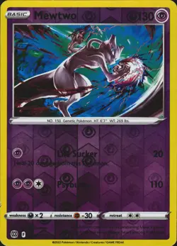 Mewtwo 056/172 Reverse Holo Rare SWSH09: Brilliant Stars Pokemon Card LP - Image 1