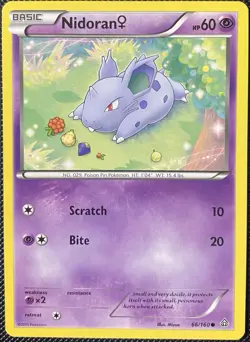 Nidoran (F) 66/160 XY-Primal Clash Regular - Pokemon Card - Image 1