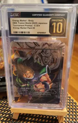 CGC 10 Pristine Dragon Ball Card Fusion World Energy Marker Broly Japan Bandai - Image 1