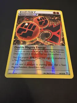 Double Magma Energy 34/34 Double Crisis Pokemon Card Reverse Holo LP - Image 2