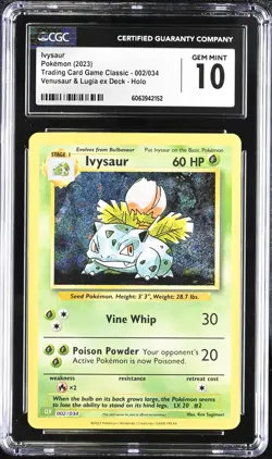 Ivysaur 002/034 Trading Card Game Classic Holo CGC 10 GEM MINT - Image 1