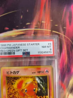 Pokemon Card Japanese Vending expansion sheet 1998 Charmander Glumanda PSA 8 - Image 4