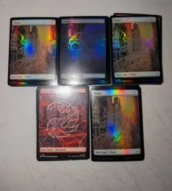 Magic the Gathering Spider-Man 55 Card Lot Full Art Basic Land Web Rare Foil - Image 1