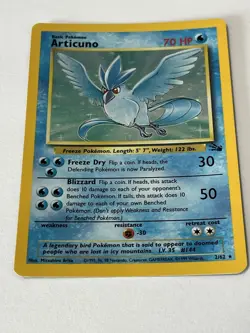 Pokemon TCG Articuno Fossil Holo Unlimited Rare Vintage Card 2/62 Near Mint - Image 5