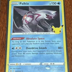 Basic Palkia - 4/25 Holo Rare 25th Anniversary Celebrations Pokemon Card - NM/M - Image 2